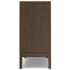 WYNDENHALL Pearson SOLID HARDWOOD 38  Wide Rectangle Modern 2 Door Sideboard Buffet/Storage Cabinet in Walnut Brown