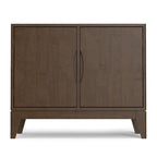 WYNDENHALL Pearson SOLID HARDWOOD 38  Wide Rectangle Modern 2 Door Sideboard Buffet/Storage Cabinet in Walnut Brown