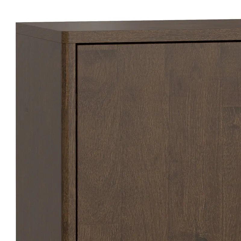 WYNDENHALL Pearson SOLID HARDWOOD 38  Wide Rectangle Modern 2 Door Sideboard Buffet/Storage Cabinet in Walnut Brown