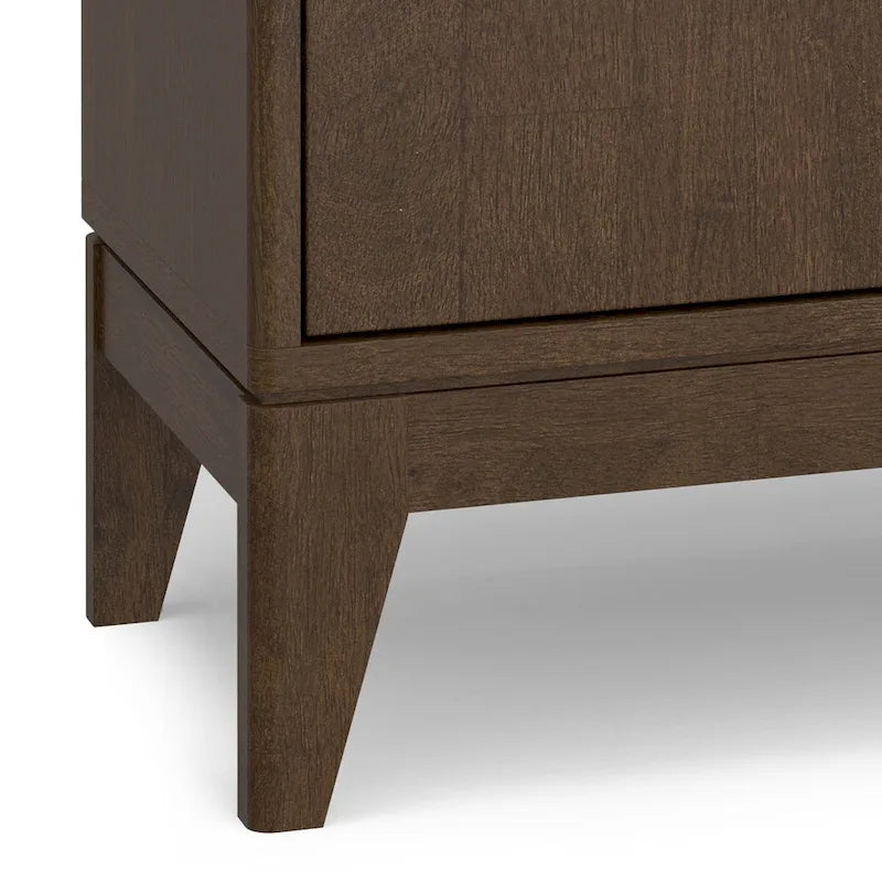 WYNDENHALL Pearson SOLID HARDWOOD 38  Wide Rectangle Modern 2 Door Sideboard Buffet/Storage Cabinet in Walnut Brown