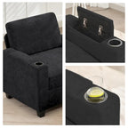 Chenille Storage Sofa, Multi-functional Loveseat