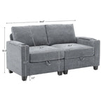Chenille Storage Sofa, Multi-functional Loveseat