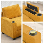 Chenille Storage Sofa, Multi-functional Loveseat