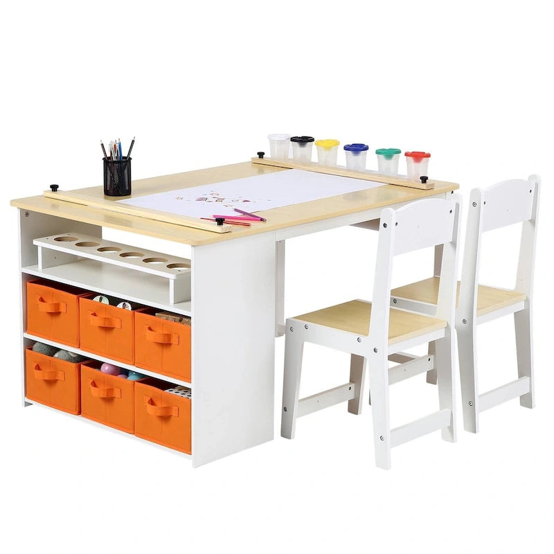 Kids Art Table and Drawing Desk with Large Storage