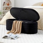 Modern End of Bed Bench with Storage Upholstered Sherpa Fabric Large Storage Bench Ottoman Shoe Stool Long Bench for Bedroom