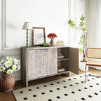 Farmhouse Style Wooden Sideboard Buffet Server Cabinet with Doors