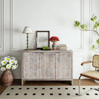 Farmhouse Style Wooden Sideboard Buffet Server Cabinet with Doors