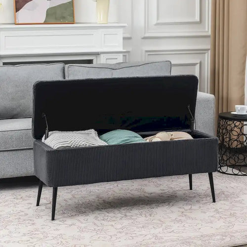 Adeco Upholstered Velvet Storage Bench 44 Inches Bed End Bench