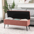 Adeco Upholstered Velvet Storage Bench 44 Inches Bed End Bench