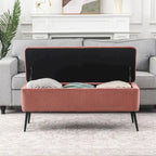 Adeco Upholstered Velvet Storage Bench 44 Inches Bed End Bench