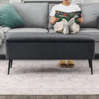 Adeco Upholstered Velvet Storage Bench 44 Inches Bed End Bench