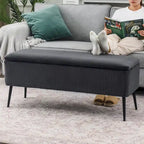 Adeco Upholstered Velvet Storage Bench 44 Inches Bed End Bench