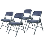 Hampden Furnishings Bernadine Collection Fabric Triple Brace Folding Chair, Pack of 4