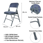 Hampden Furnishings Bernadine Collection Fabric Triple Brace Folding Chair, Pack of 4
