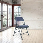 Hampden Furnishings Bernadine Collection Fabric Triple Brace Folding Chair, Pack of 4
