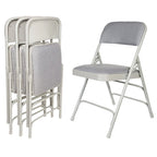 Hampden Furnishings Bernadine Collection Fabric Triple Brace Folding Chair, Pack of 4