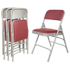 Hampden Furnishings Bernadine Collection Fabric Triple Brace Folding Chair, Pack of 4