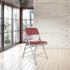 Hampden Furnishings Bernadine Collection Fabric Triple Brace Folding Chair, Pack of 4