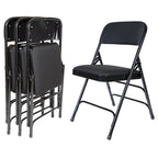 Hampden Furnishings Bernadine Collection Fabric Triple Brace Folding Chair, Pack of 4