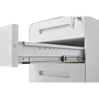 3 Drawer Mobile File Cabinet,Versatile Cabinet,5 Wheel Design Anti-Tilting Cold Rolled Steel Waterproof Moisture-Proof