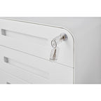 3 Drawer Mobile File Cabinet,Versatile Cabinet,5 Wheel Design Anti-Tilting Cold Rolled Steel Waterproof Moisture-Proof