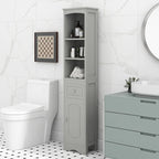 Tall Bathroom Cabinet, Freestanding Storage Cabinet with Drawer, MDF Board, Adjustable Shelf