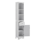 Tall Bathroom Cabinet, Freestanding Storage Cabinet with Drawer, MDF Board, Adjustable Shelf