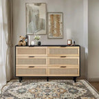 6 Rattan Drawers Storage Cabinet