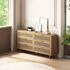 6 Rattan Drawers Storage Cabinet
