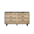 6 Rattan Drawers Storage Cabinet