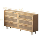 6 Rattan Drawers Storage Cabinet