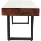 Wood Home Bench with Black Metal Legs - Brown - Roche River Decor