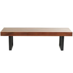 Wood Home Bench with Black Metal Legs - Brown - Roche River Decor