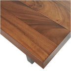 Wood Home Bench with Black Metal Legs - Brown - Roche River Decor
