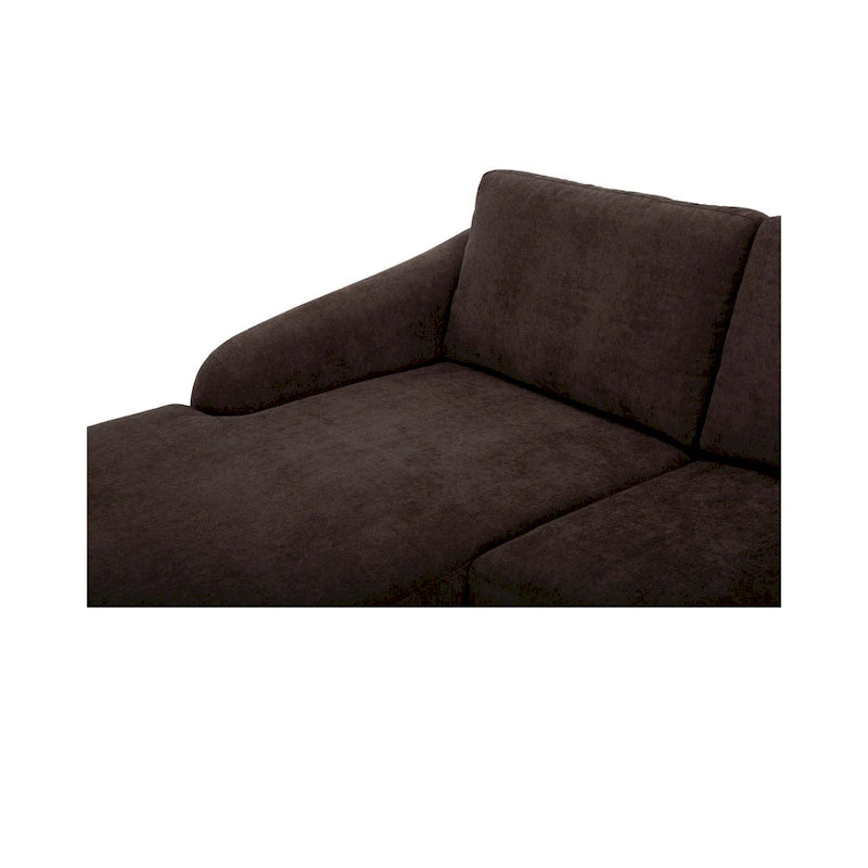 NADAAL STUDIOS Drew, Sectional with Reversible Chaise, Dark Brown - 98 X 59.2 X 33.5