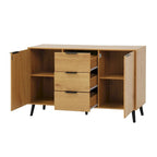 47.2 Wood Sideboard Buffet Cabinet with 3 Drawers & 2 Doors