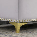 Large Storage Benches Set, Nailhead Trim 2 in 1 Combination Benches, Tufted Velvet Benches with Gold Leg, Support 250lbs