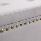 Large Storage Benches Set, Nailhead Trim 2 in 1 Combination Benches, Tufted Velvet Benches with Gold Leg, Support 250lbs