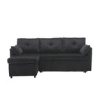 The L-shaped storage seat assembly sofa folds into a recliner