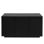 LED Carved Line 3 Door Storage Cabinet,Sideboard Buffet Cabinet With Adjustable Shelf,Large Storage Accent Cabinet