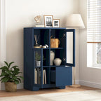 Wooden Floor Cabinet with 2 Glass Doors