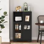 Wooden Floor Cabinet with 2 Glass Doors