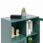 Wooden Floor Cabinet with 2 Glass Doors
