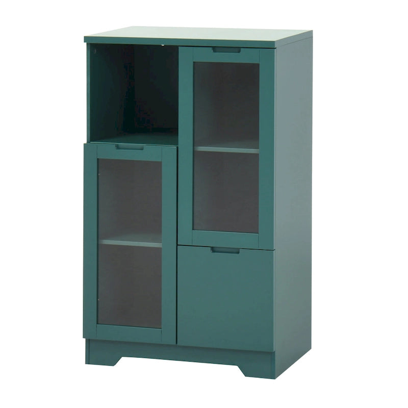 Wooden Floor Cabinet with 2 Glass Doors