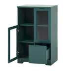 Wooden Floor Cabinet with 2 Glass Doors