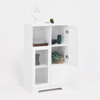Wooden Floor Cabinet with 2 Glass Doors