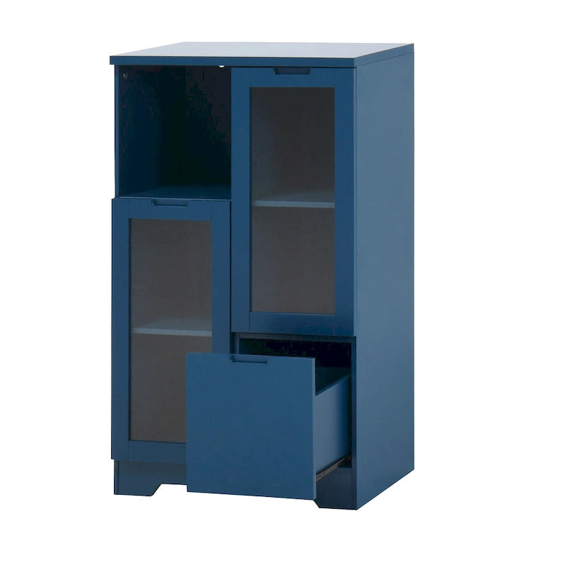 Wooden Floor Cabinet with 2 Glass Doors
