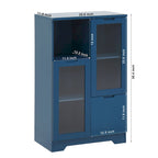 Wooden Floor Cabinet with 2 Glass Doors