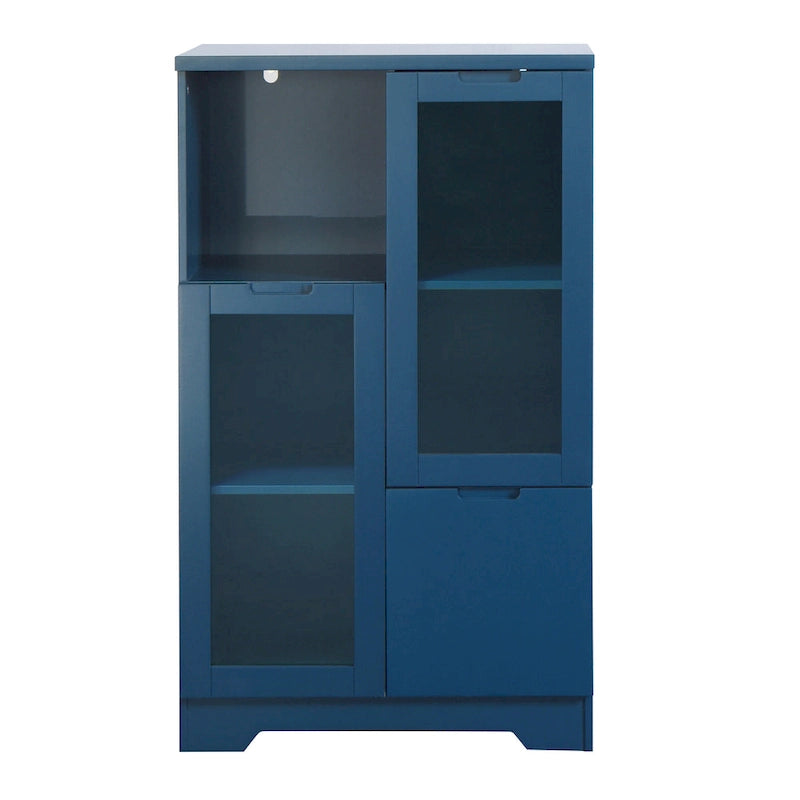 Wooden Floor Cabinet with 2 Glass Doors