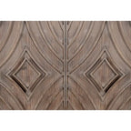 Sideboard Buffet Cabinet with Solid Wood Legs 60 Cabinet with 4 Convex pattern diamond Doors and 2 Shelves